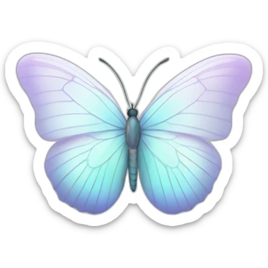 Pastel white iridescent butterfly sticker