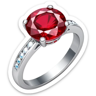 glitter rubi diamond married ring prata sticker