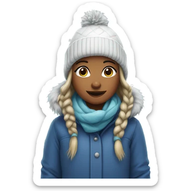 Girl in snow sticker