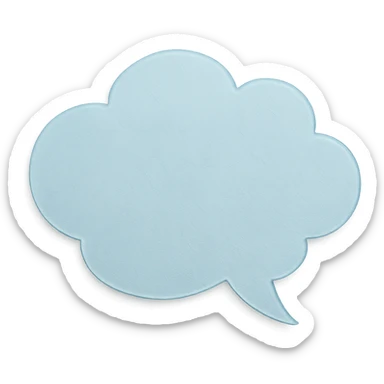 soft pastel aesthetic cloud-shaped note bubble with a pastel blue background sticker