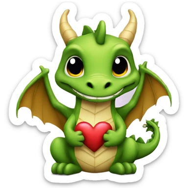 Dragon with heart sticker