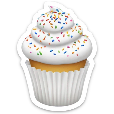 White cupcake with sprinkles  sticker