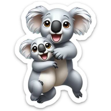 Dancing koala and its baby sticker