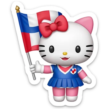 My melody hello kitty holding Dominican flag sticker