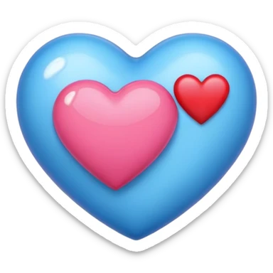 Blue heart with kisses sticker