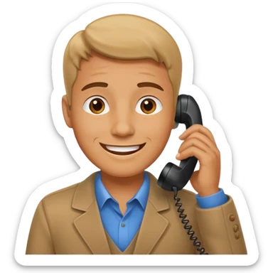 man talking on the phone sticker