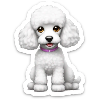 white little poodle sticker