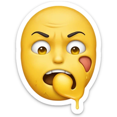 Emoji face choking itself sticker