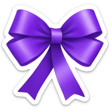 Single purple ribbon on transparent background sticker