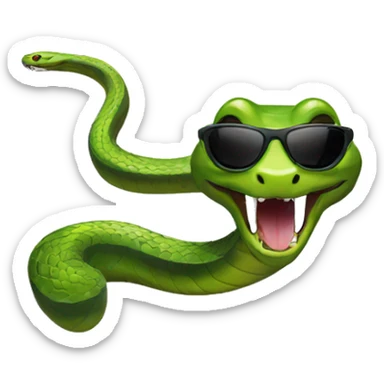 A snake with gun and sunglasses sticker