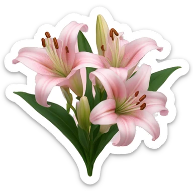 light pink lilies sticker