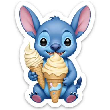 stitch eating ice cream sticker