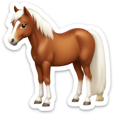 Chestnut pony with white blaze sticker