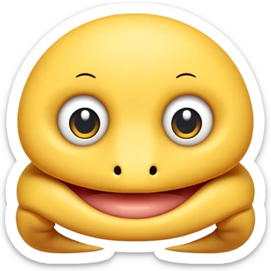 yellow earthworm face sticker