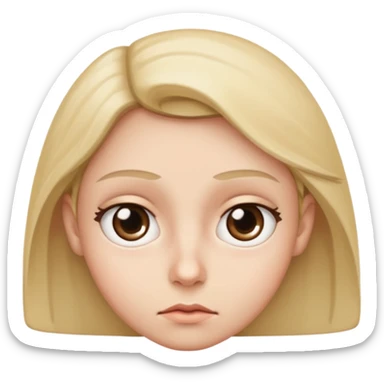 Stern face looking left but the eyes are wide sticker