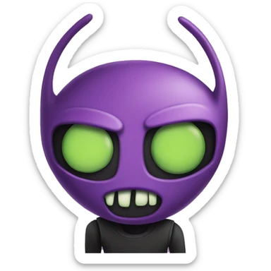 Space alien Invader zim sticker
