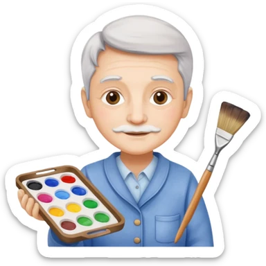 Senior with watercolor tray & brush sticker