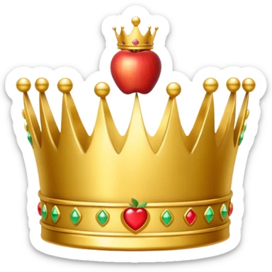 A crown emoji in the style of Apple emoji with a handle. sticker