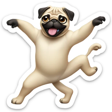 Pug dancing to disco sticker