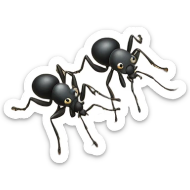 2 ants sit on a log sticker