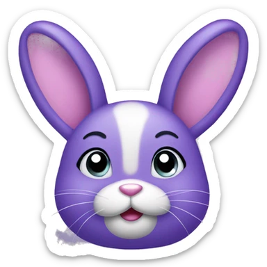 a cute purple bunny sticker