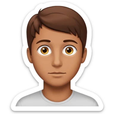 young man with smooth skin, bright eyes, brown hair sticker