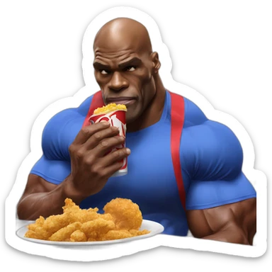 Ronnie Coleman eating kfc sticker