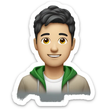 Mexican Korean university student guy sticker