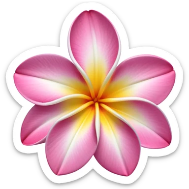 Pink white Frangipani sticker