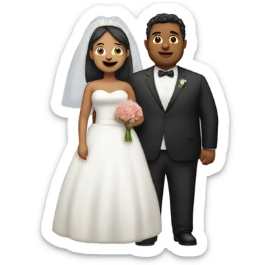 Fatty couple wedding  sticker
