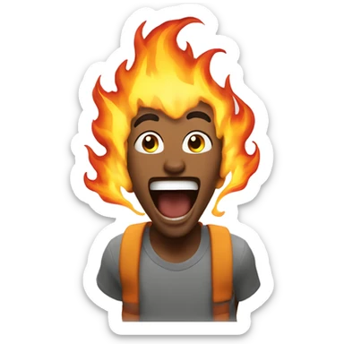 Hype excited fire  sticker