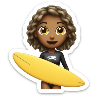 girl surfer with food sticker