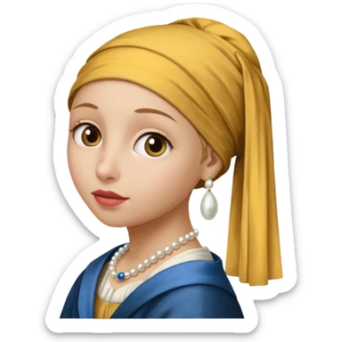 Girl with a Pearl Earring painting sticker