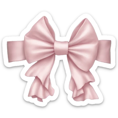 White silk pillow with ruffles and light pink bow sticker