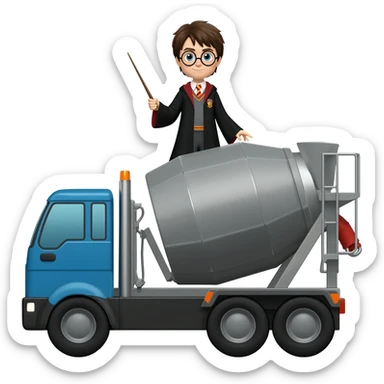Harry Potter on concrete mixer truck sticker