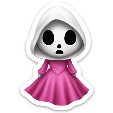 Ghostface wearing a pink dress sticker