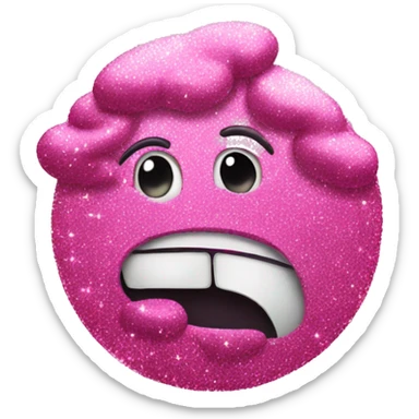 pink glittery rubbish sticker