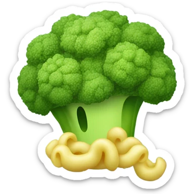 A cute bol of broccoli macaroni  sticker