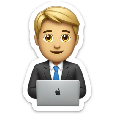 Business man working on a MacBook  sticker