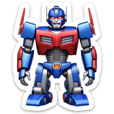 Optimus Prime robot from Transformers laughing sticker