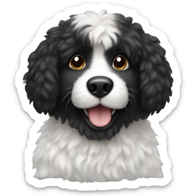 Black and white fluffy dog sticker