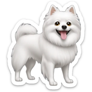 Spitz dog white sticker