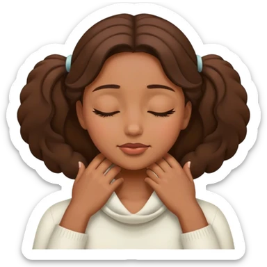 Girl with hands around her neck eyes shut sticker
