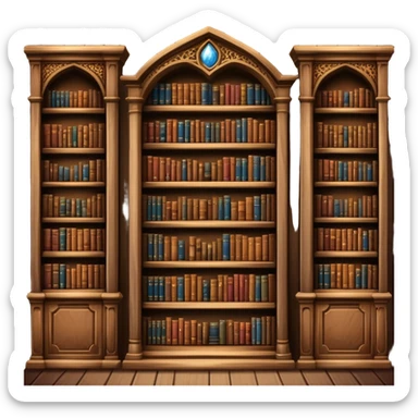 old bookshelf, magic, harry potter, hogwarts library sticker