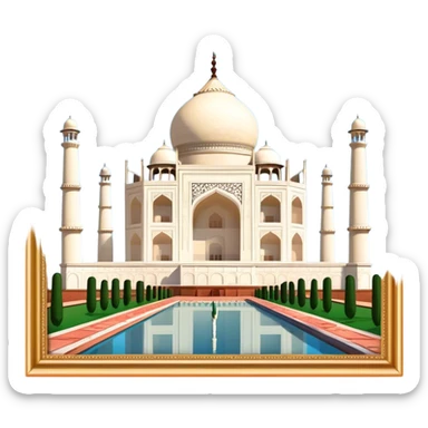 Taj Mahal surrounded by text brackets  sticker
