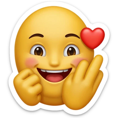 A emoji biting its finger ￼￼￼ flirtatiously ￼ sticker