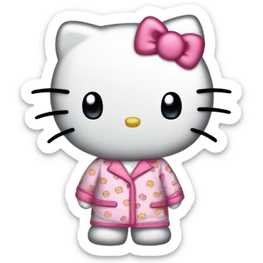 Hello Kitty en pyjama hello kitty  sticker