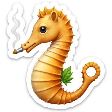 Relaxed seahorse smoking weed  sticker