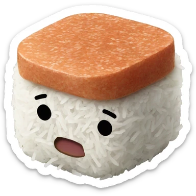 Rice and spam wrpped in sea weed, musubi sticker