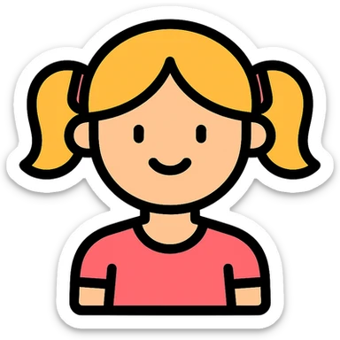 color outline icon of a girl sticker